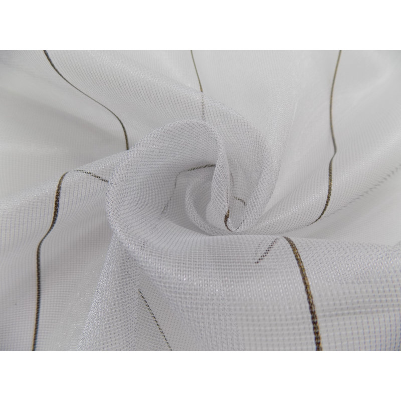 Merlee Semi Sheer Single Curtain Panel, Silver/Brown, 120cm H x 450cm W