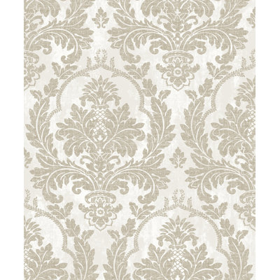Alexavier 10m x 53cm 3D Embossed Metallic Finish Wallpaper Roll