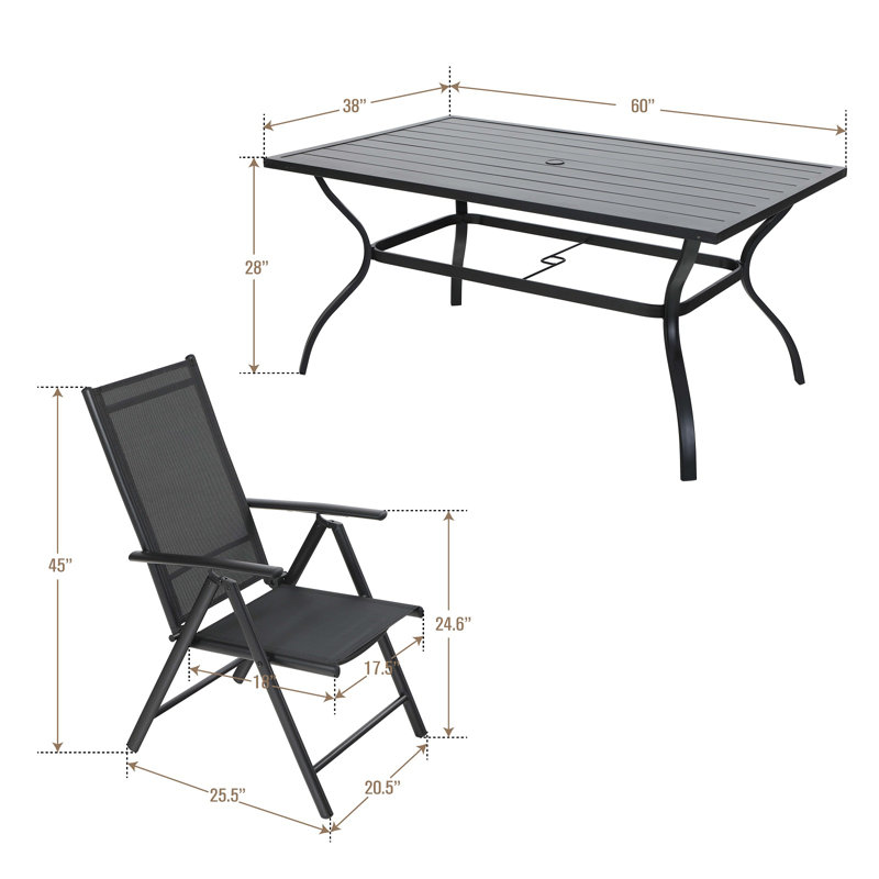 Leonard 6 - Person Patio Dining Set with Rectangular Table