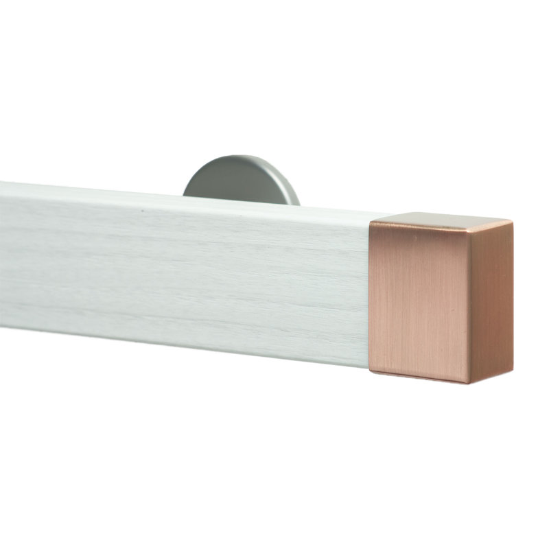 Single Curtain Rod, 2" H x 48" W x 3.12" D, Stainless