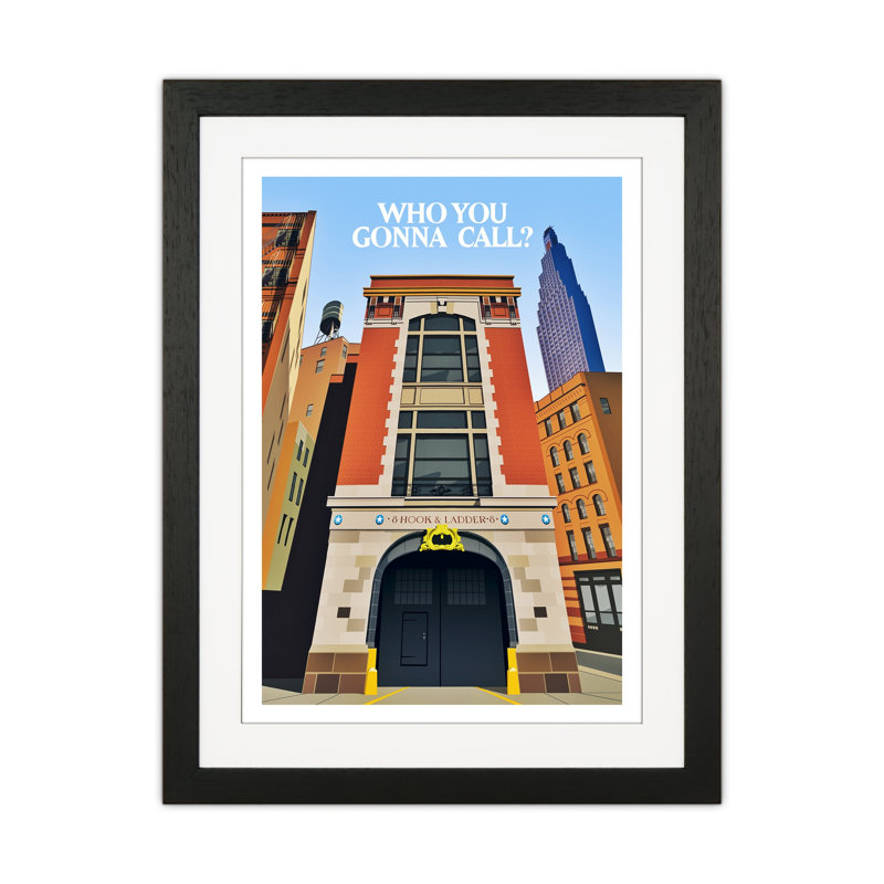 Ghostbusters Day by Richard O'Neill - Print, 43.5cm H x 33.5cm W x 3cm D, Black Framed
