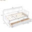 Lit de jour simple blanc avec deux tiroirs - Construit en bois massif pour un lit stable avec des options de rangement pour économiser de l'espace et un look élégant-1162530344