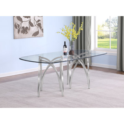 Elegant Tempered Glass Dining Table