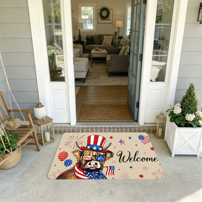 Tapis d'entrée Patriotic Highland Cow