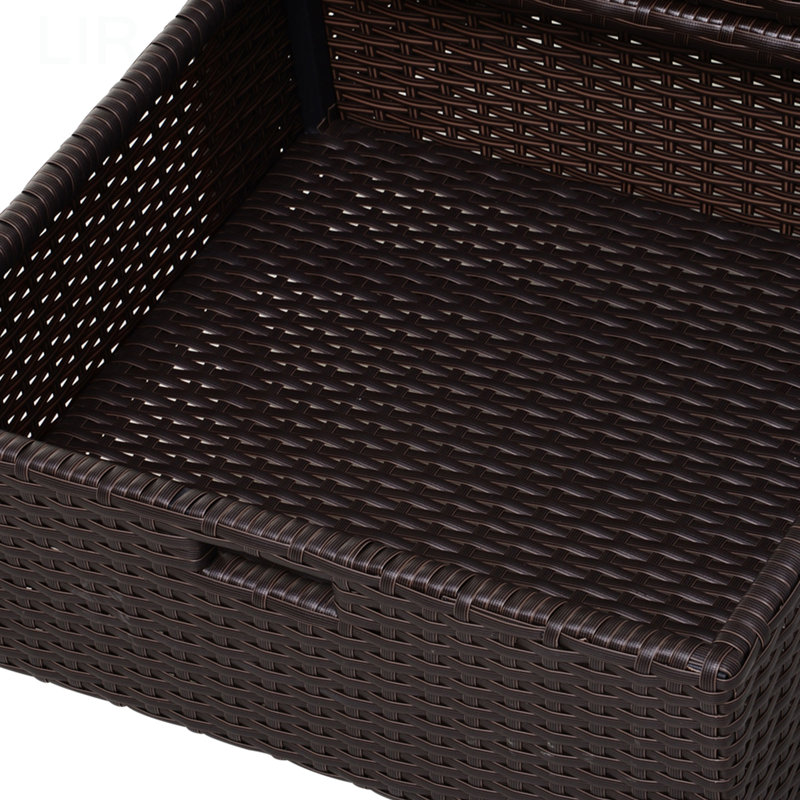 Outdoor Towel Cabinet, PE Rattan Pool Storage Organizer, Freestanding Outdoor Towel Rack For Pool With 3 Drawers And Weather Safe Material