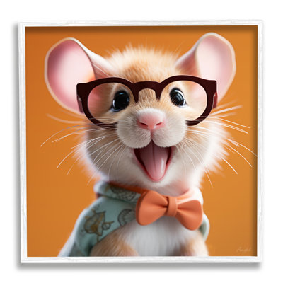 " Happy Mouse On Orange " by Roozbeh