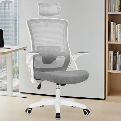 Neeya Ergonomic Home Office Mesh Chair Computer Chair with Flip-Up Arms