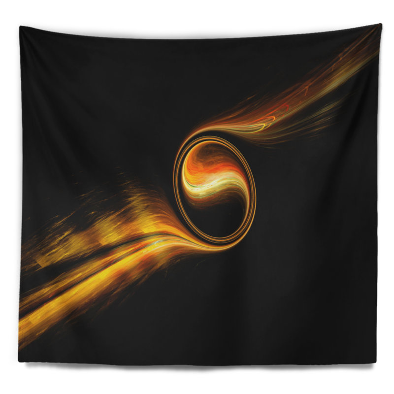 Tapisserie de motif jaune danse 3d, H 78 po x l 92 po