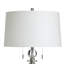 Daydream Glass Table Lamp - Nickel and Clear Textured Drop Design - White Shade