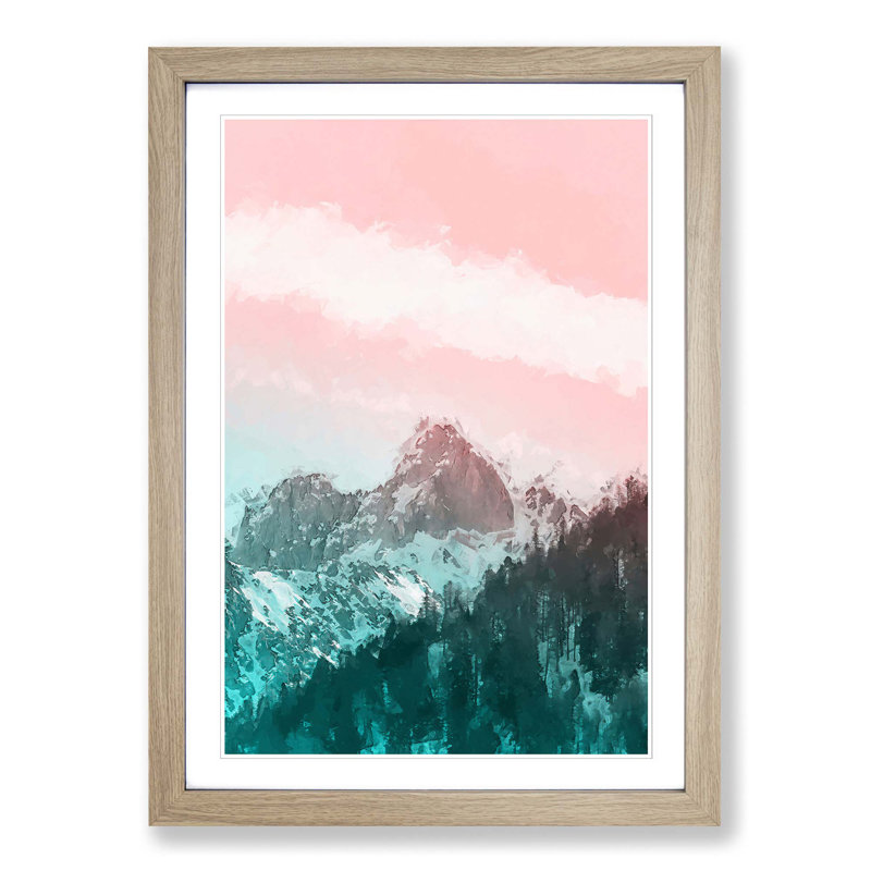 Cloud Stripe over the Mountains in Abstract - Picture Frame Graphic Art Print, Oak Framed, 65cm H x 48cm W x 2cm D