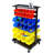 26" W Dual-Sided Mobile Metal Frame Plastic Bin Rack, With 2 Locking Wheels 6-Tier And 60-Bin Storage Rack