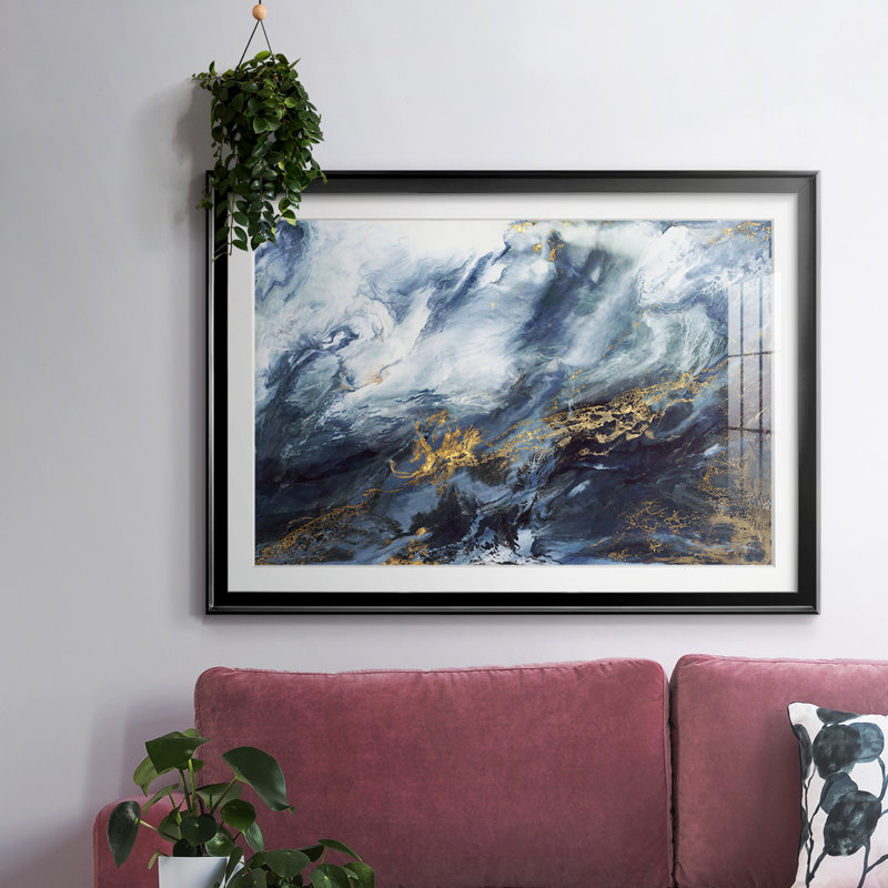 Anticipation V1, reproduction encadrée avec cadre biseauté et verre, Noir, H 15 po x l 21 po x P 1,5 po