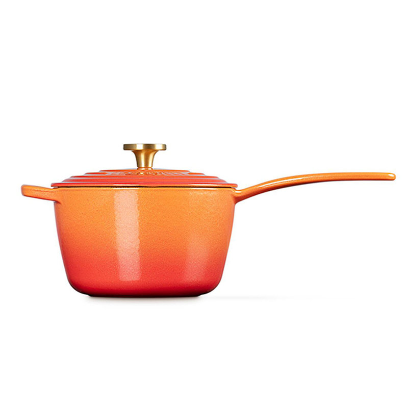 Le Creuset Signature Round Saucepan With Crucible Knob, 2.25 Qt. - Flamme Dorée