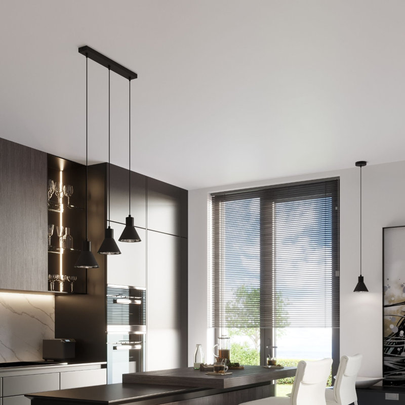 Taleja 1 - Light Stainless Steel Dome Pendant, Black