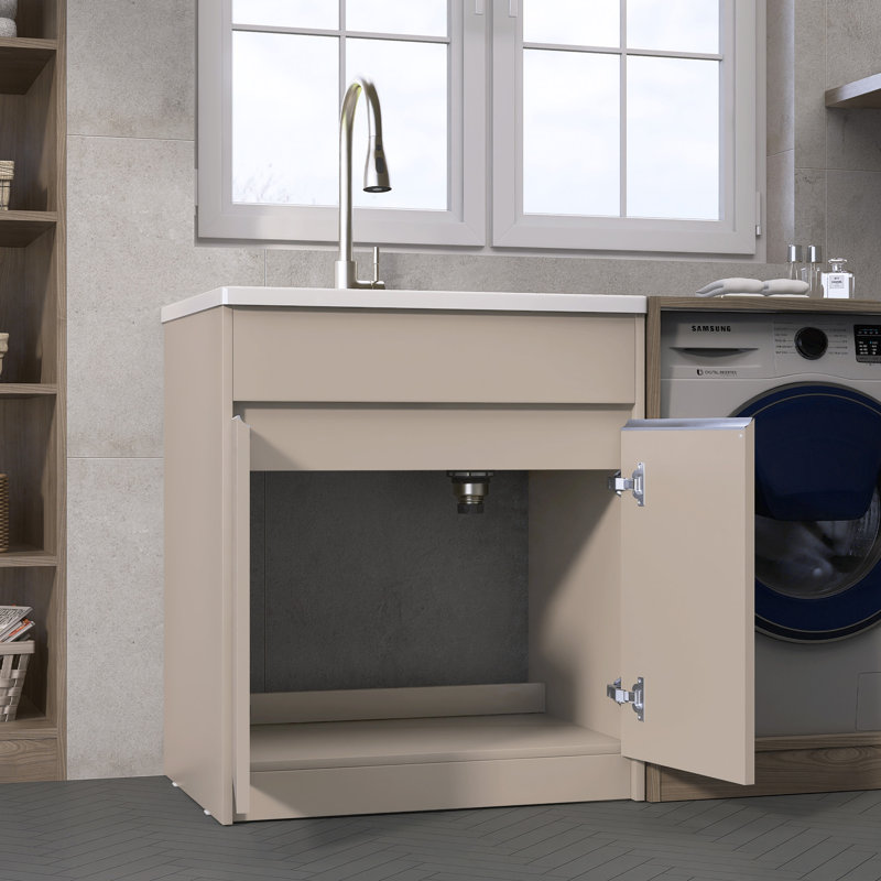 Évier de cuisine 36 po x L 30 po avec lavabo à surface verticale avec armoire de rangement verticale, combinant à la fois fonctionnalité et esthétique