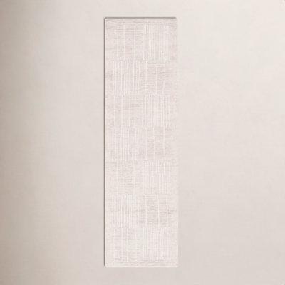 Light Brown Ivory Hand-Tufted Geometric Wool Rug