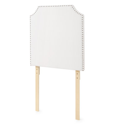Extra Tall - Bevel Tacked Plush Headboard with Legs - White