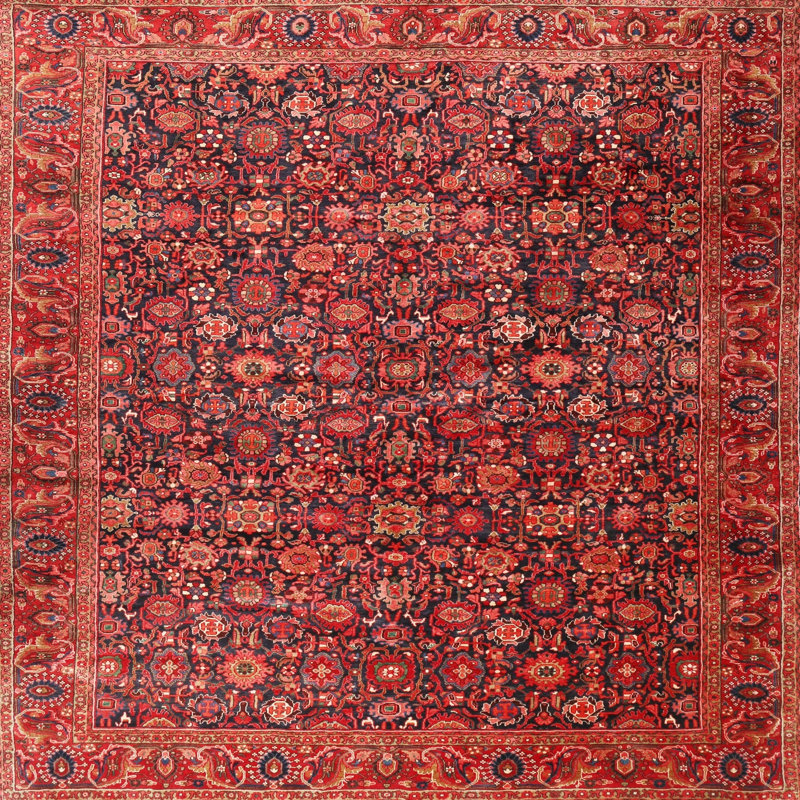 Tapis rouge en laine Southwestern, Rectangle 5 pi x 8 pi