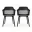 Ensemble de 2 chaises de jardin d'extérieur style campagne moderne