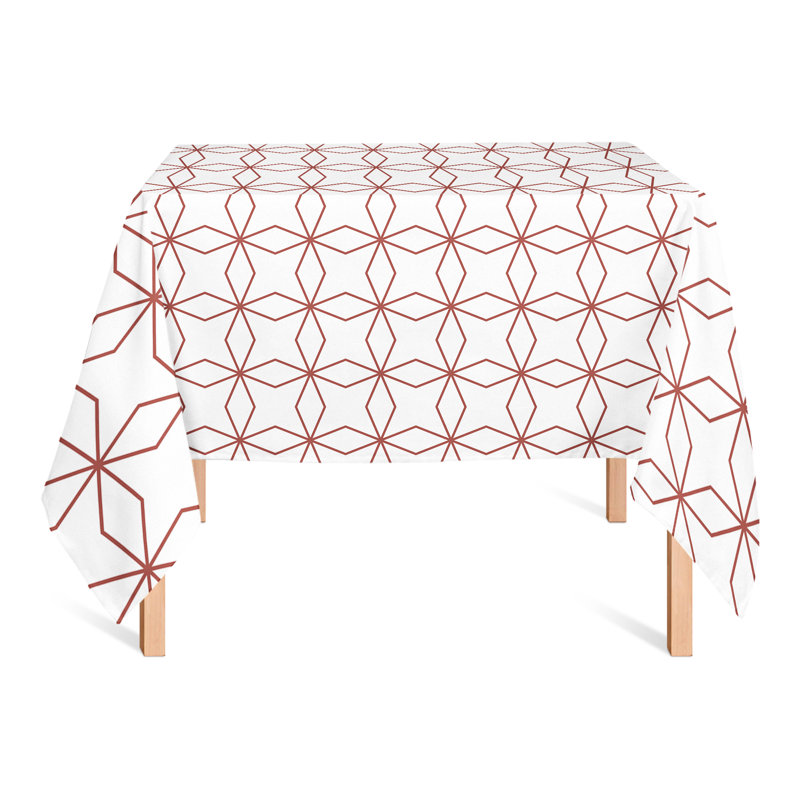 Geometric Square Tablecloth, Red