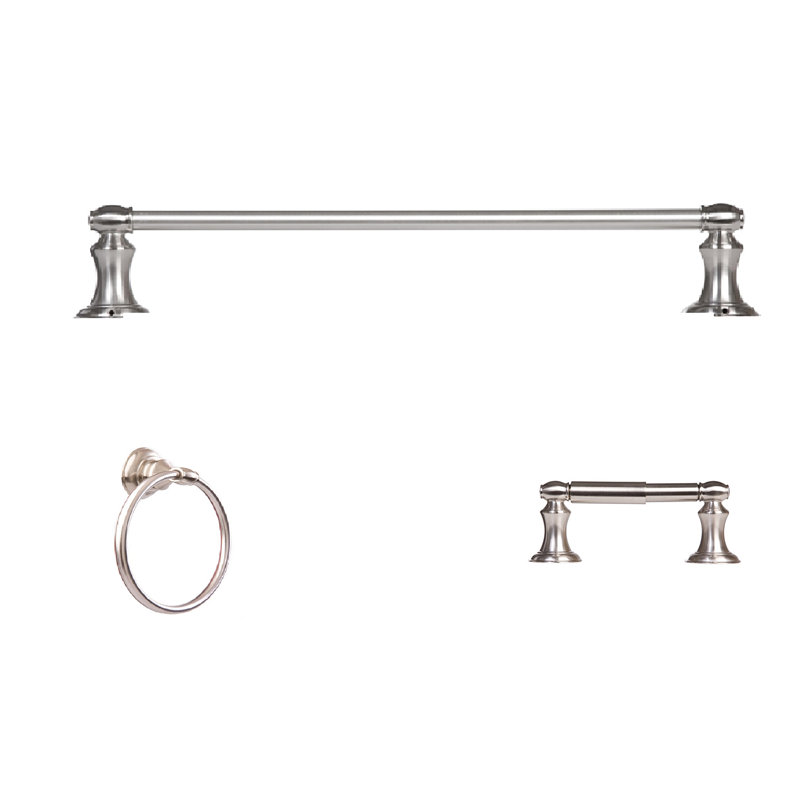 Highlander 3 - Piece Bathroom Hardware Set, Satin Nickel