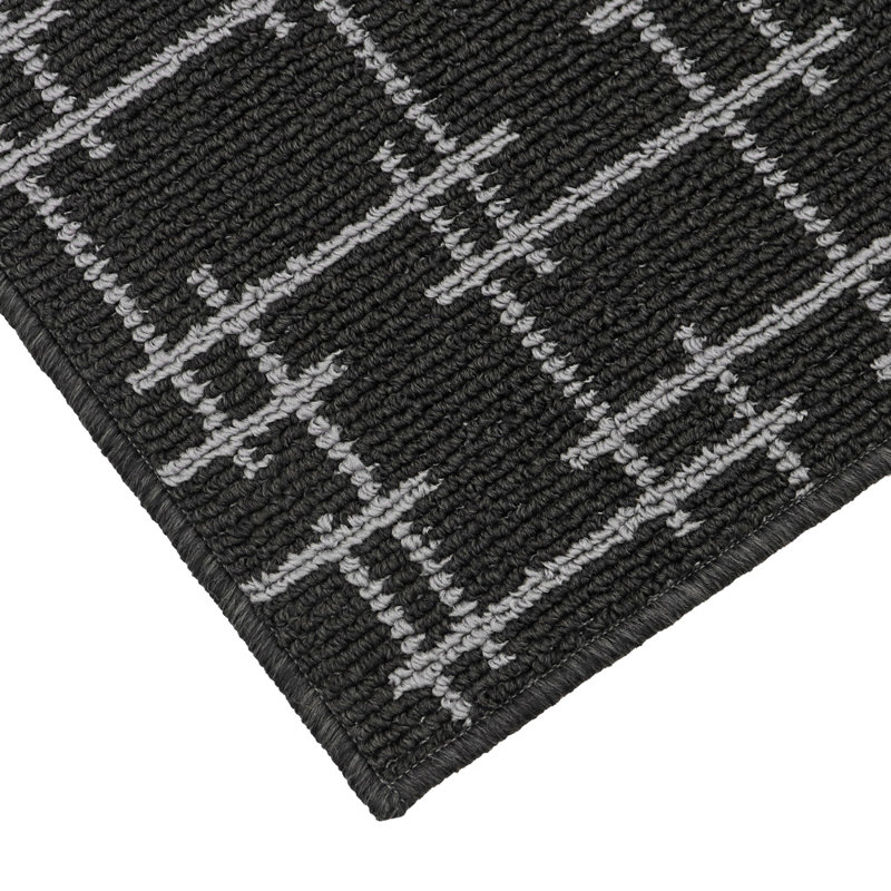 Non-Slip Indoor Doormat, Rectangle W40 x L70 cm, Black