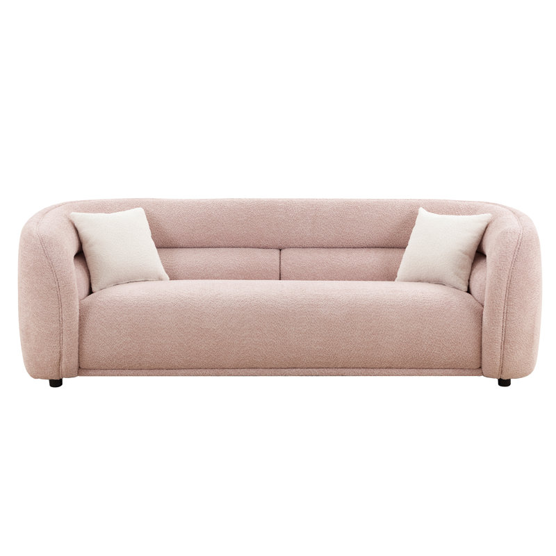 Canapé à accoudoirs arrondis 90,6 po Yaw, Polyester, Rose