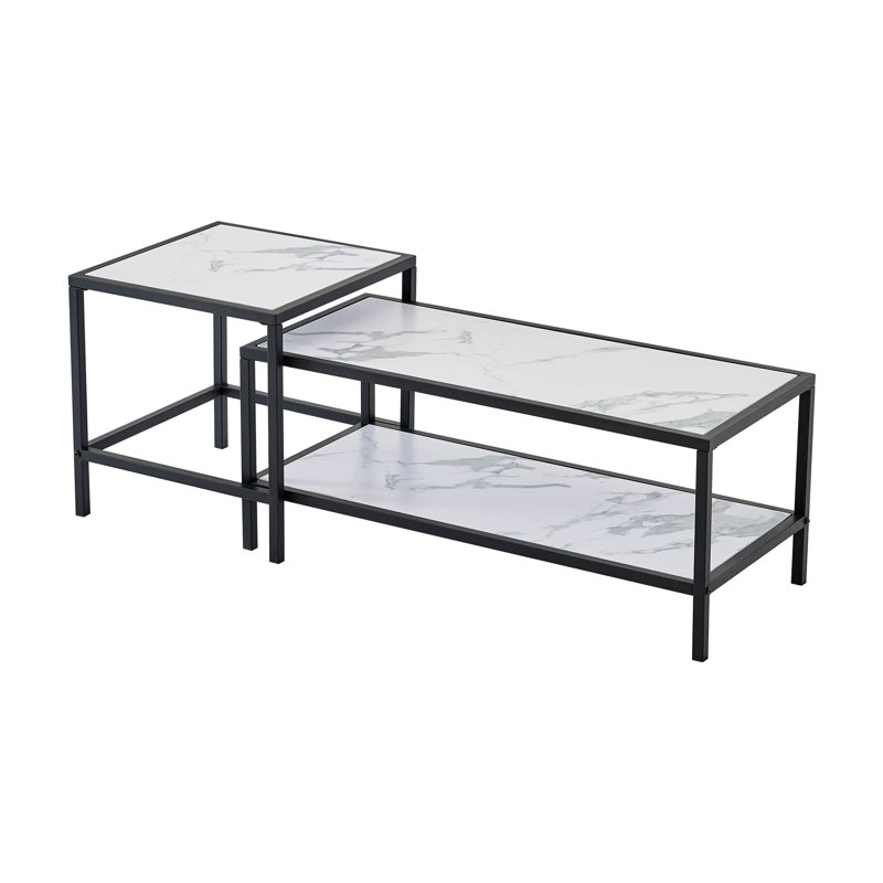 Ensemble de tables basses 2 pièces, Noir