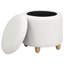 Repose-pieds rond en similicuir rembourré avec rangement-430030362