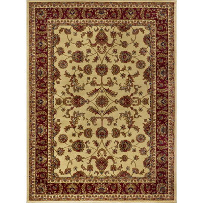 Tapis beige Clarence - beige / rouge
