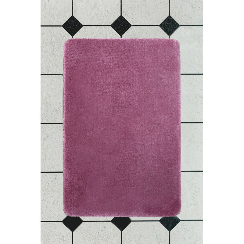 Tapis mauve en polyester tissé à la machine Adhafera, Tapis de couloir 3 pi 3 po x 6 pi 7 po