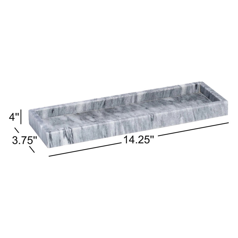 Graciela Marble Bathroom Tray, Cloud Grey