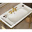 36 po. Lavabo pour salle de bain en céramique blanche - Robuste et, nettoyage de surface lisse, conception élégante, 3 trous pré-percés, surface protégée contre les débordements, solide et facile à nettoyer, égratignure, prévention intemporelle