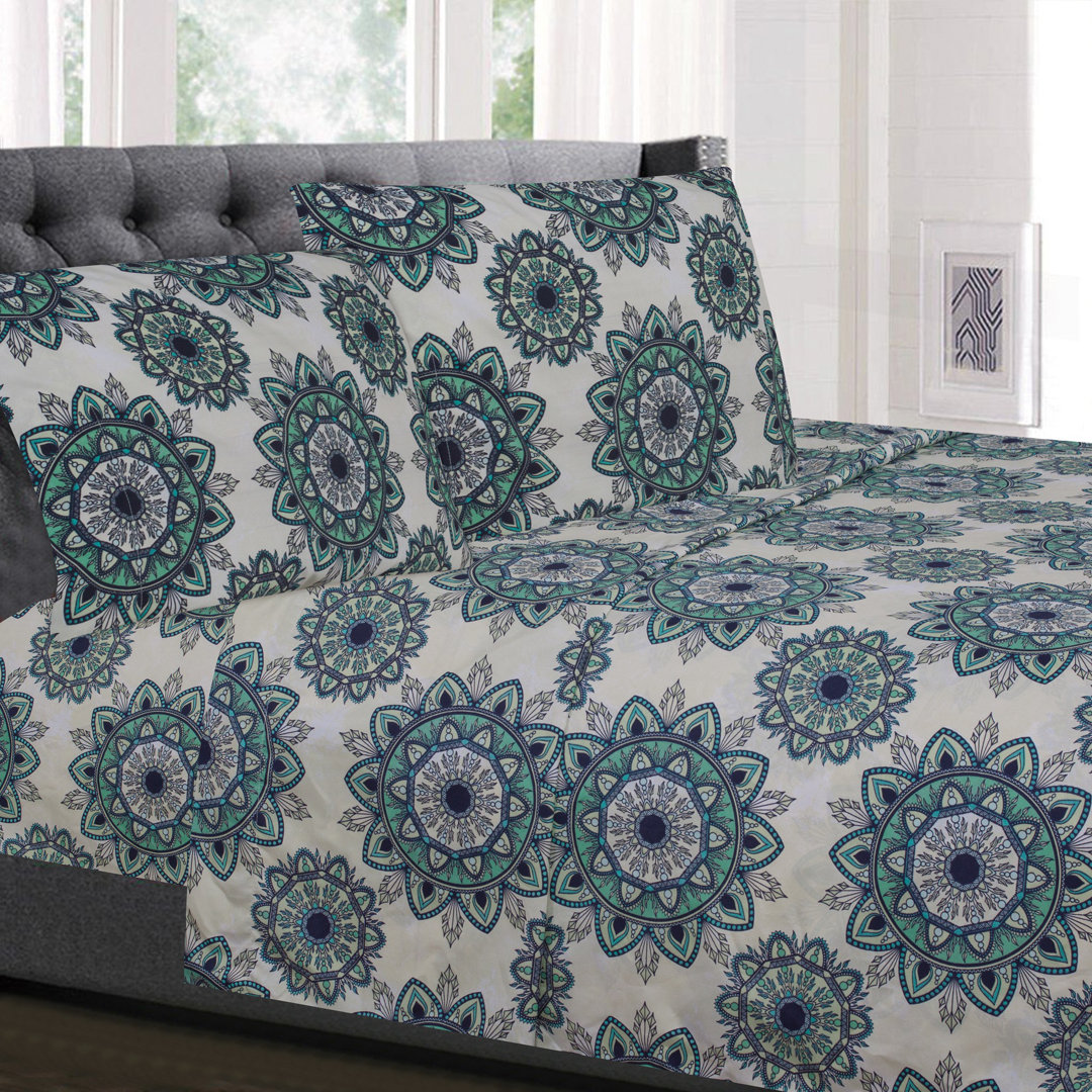 Mandala Ashley Printed Microfiber Sheet Set Sweet Home Collection 