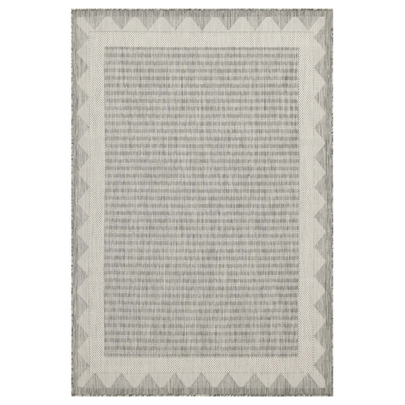 Tapis intérieur / extérieur argent Sunshine, Rectangle 7 pi 10 po x 10 pi 3 po