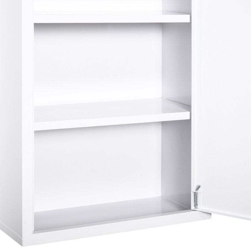 Armoire à pharmacie murale verrouillable à 3 niveaux - Blanc pour salle de bain et cuisine