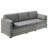 Outsunny Wicker Patio Couch, PE Rattan 3-Seat Sofa, Outdoor Furniture With Deep Seating, Cushions, Steel Frame, Gray