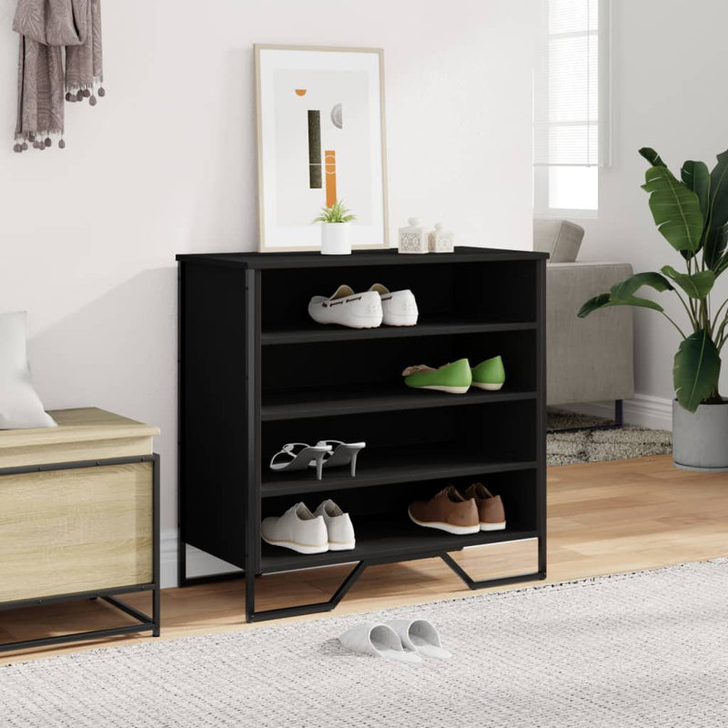 12 Pair Shoe Storage Cabinet, Black