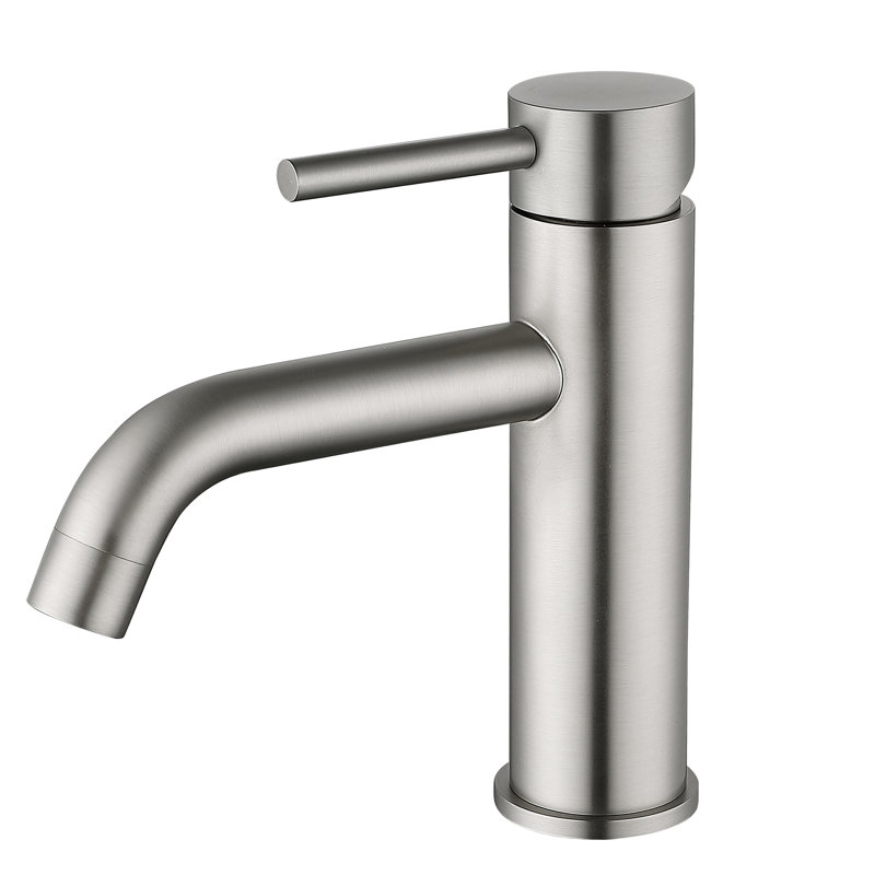 Robinet de lavabo de salle de bain à fixation sur comptoir 5,04 po, robinet simple en laiton massif Hanlde, Nickel brossé