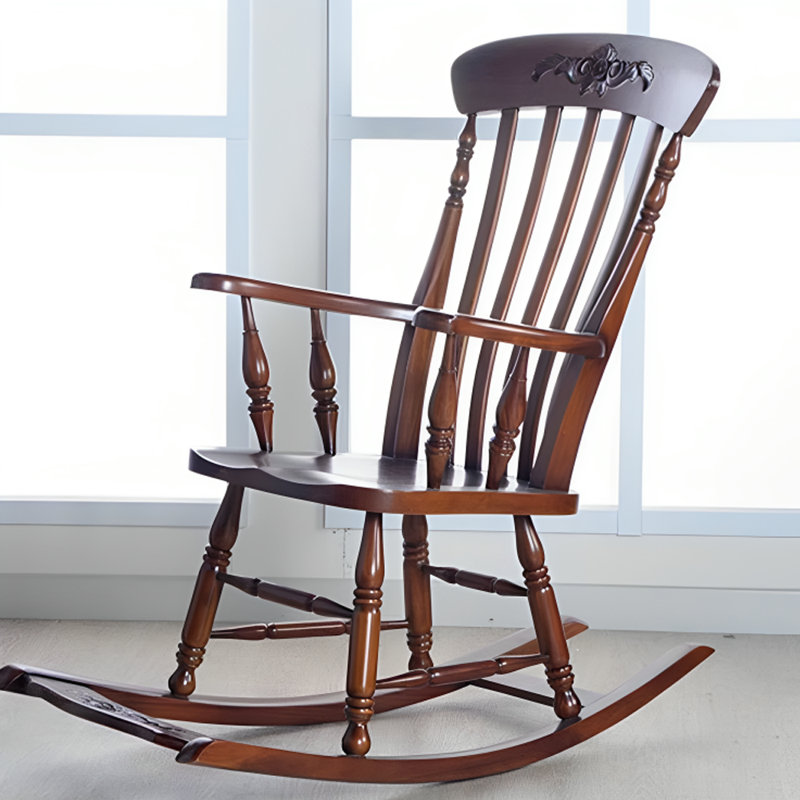 Chaise berçante en bois massif Balcon Casual
