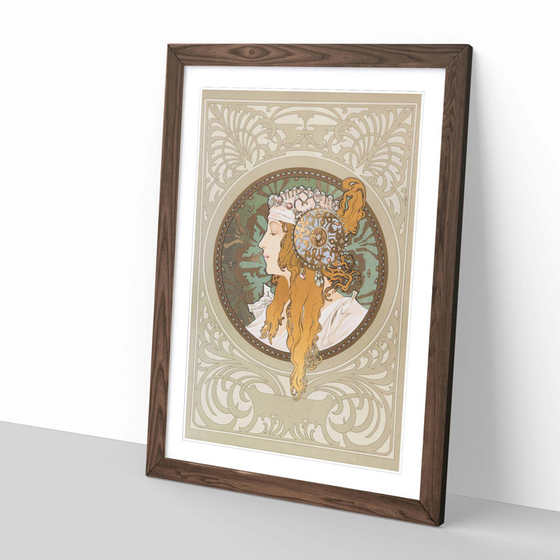 Byzantine by Alphonse Mucha - Framed Print, Walnut