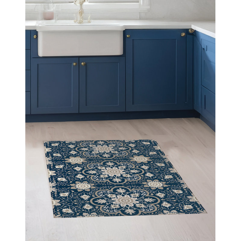 Tapis de cuisine Skyler, Marine, Rectangle 5 pi x 7 pi