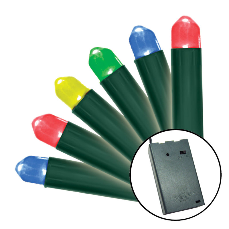 7.33 ft Battery Powered Multi-color LED Christmas Lights