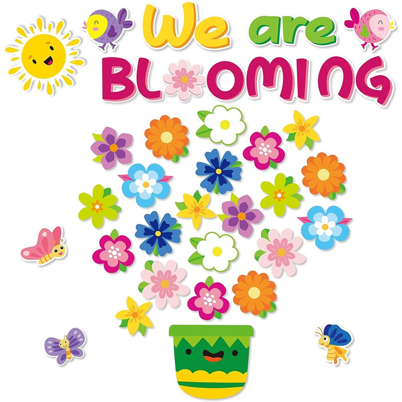Ensemble de tableau d'affichage floral Back To School