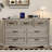 Rustic 7 Drawer Dresser 47''W Chest of Storage Drawers with Metal Handle-2019309322