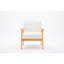 Chaise confortable, tissu en lin beige, structure en bois massif d'inspiration chic