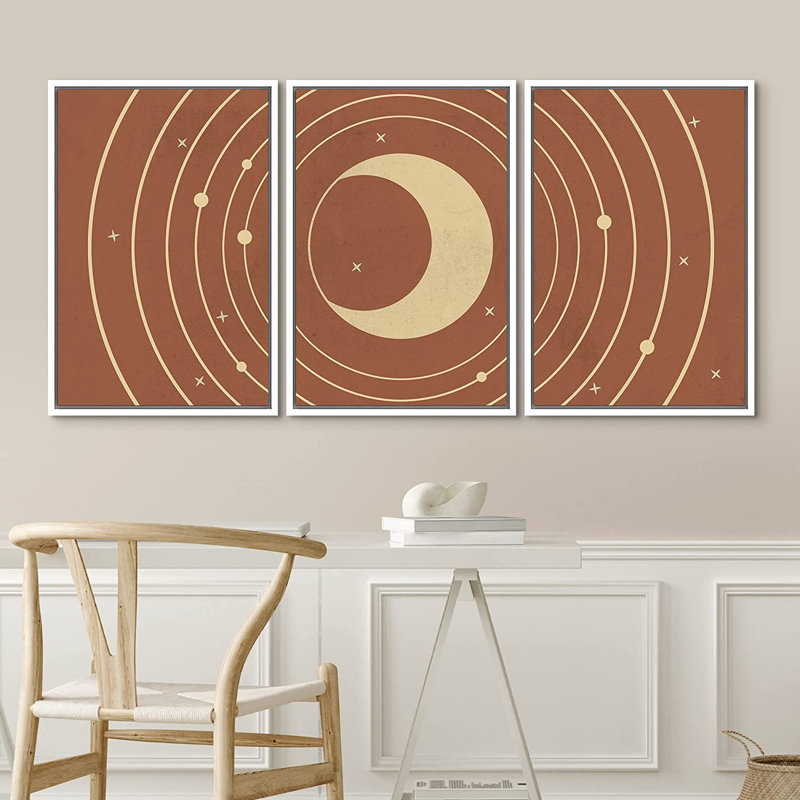 3 pièces, cadre flottant, impression sur toile, Blanc, H 24 po x l 48 po x P 1,5 po