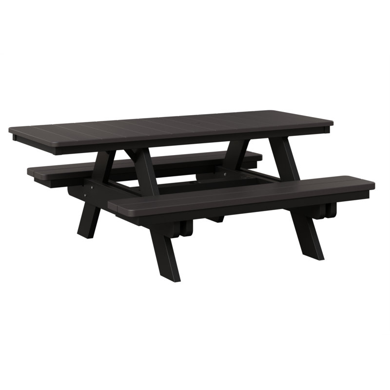 Table de pique-nique rectangulaire Berlin Gardens Ada, Smoke Gray Top/Black Base