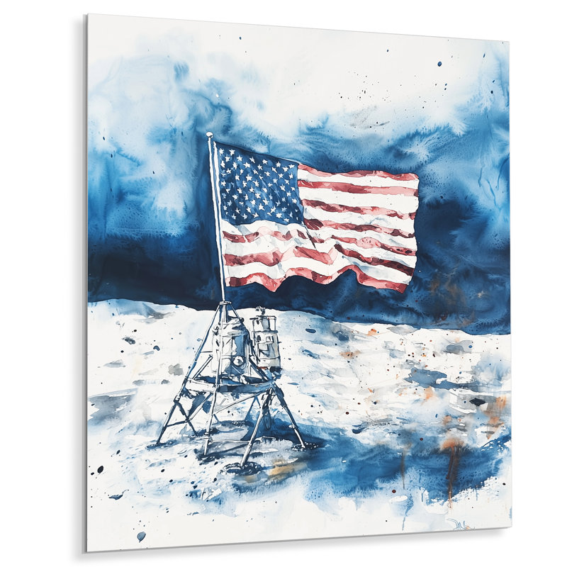 «Abstract Apollo 13 Mission Moon Conquest I», reproduction d'art sur métal, art mural lune en métal, H 20 po x l 12 po