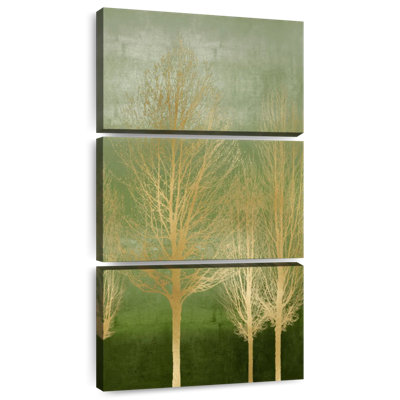 Arbres dorés sur panneau I